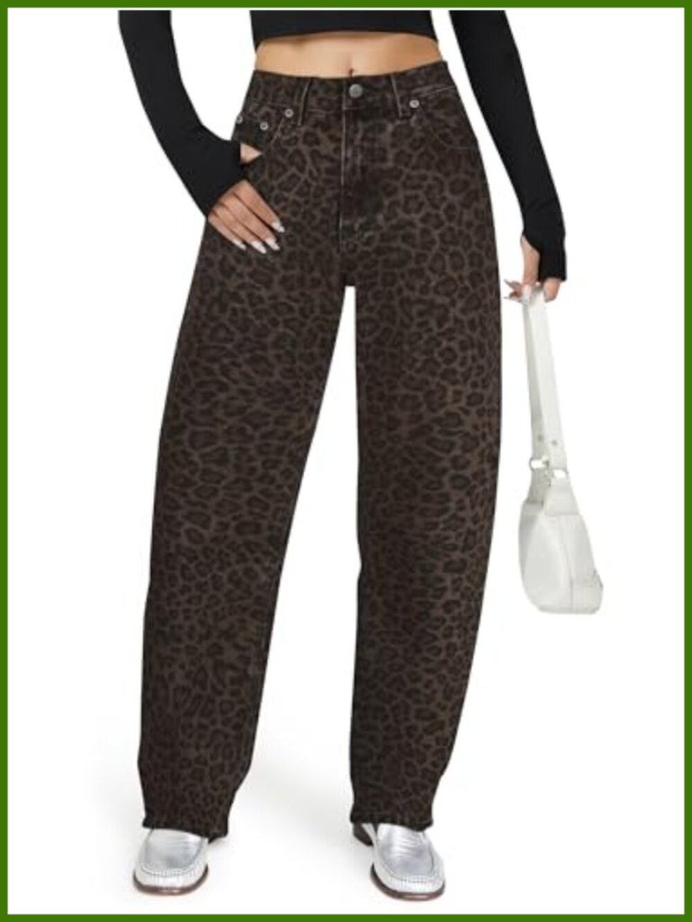 AUWUKA High Waisted Barrel Wide Straight Leg Boyfriend Mom Jeans